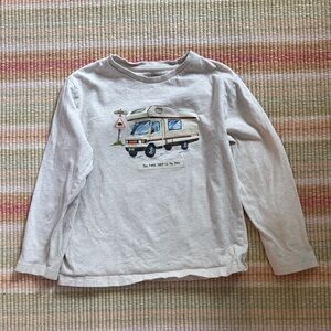Mayoral Cream Long Sleeve Shirt with Camper Van Design